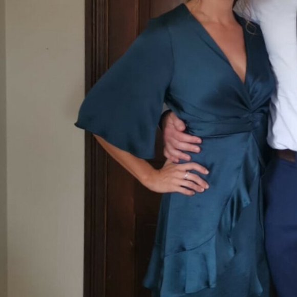 SHEIKE Eternal Tiered Formal Wedding Evening Midi Dress in Peacock NWT - Picture 5 of 14